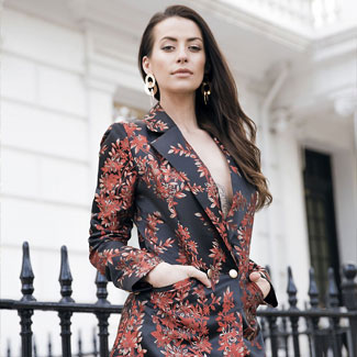 fashion - Jacquard Floral Suit, Trousers - £52; Blazer - £65, Angeleye 