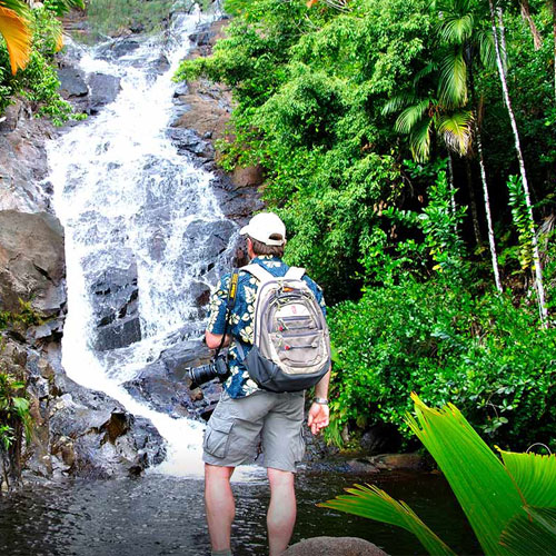 A man on a seychelles holiday