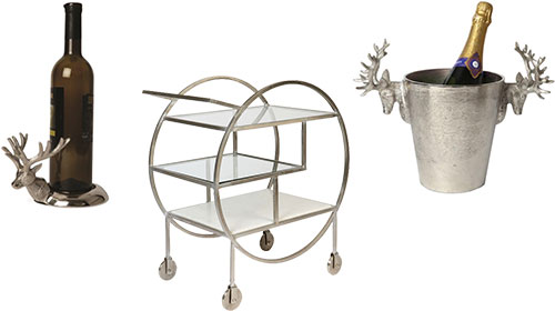 drinks cart and bottle holders - dining table