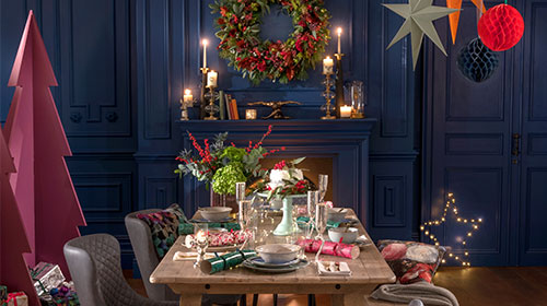 dining table - Christmas table and lights