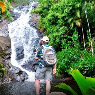 A man on a seychelles holiday